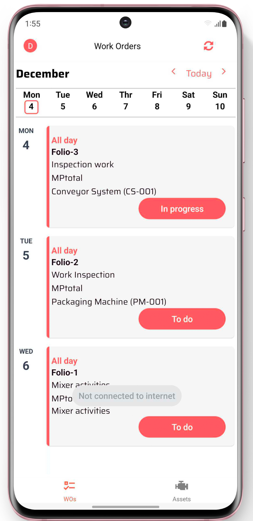 modo offline - app de mantenimiento